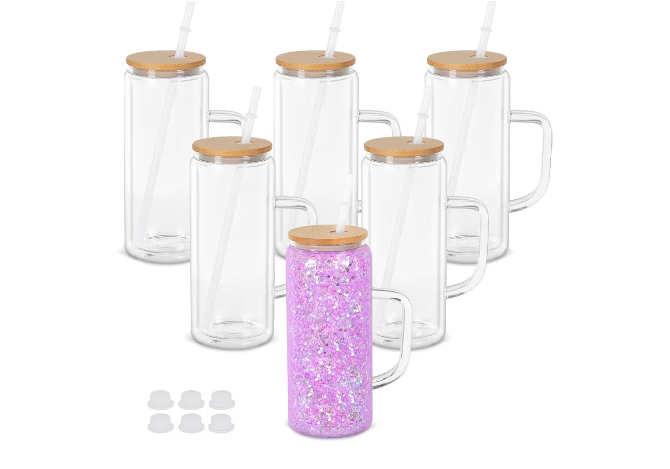 Glass 20oz Snowglobe with Handle